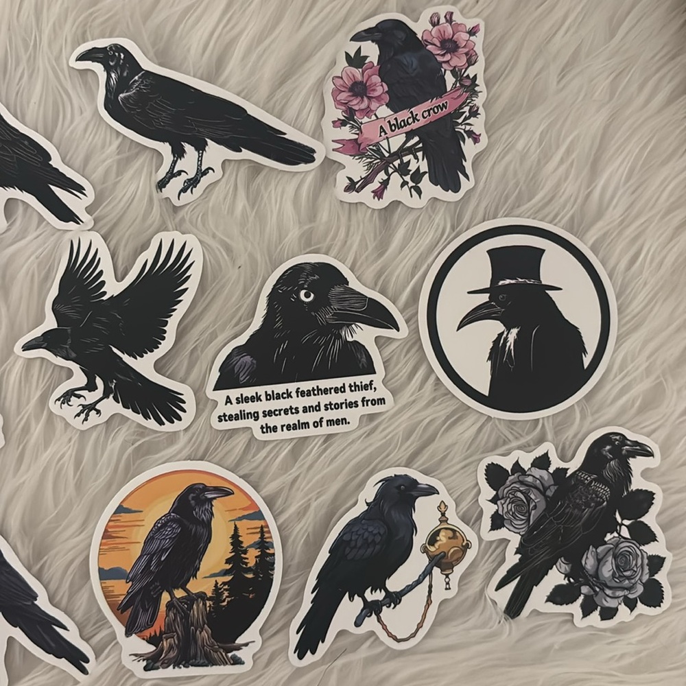 26 Crow Stickers🐦‍⬛🖤 - Picture 7 of 9